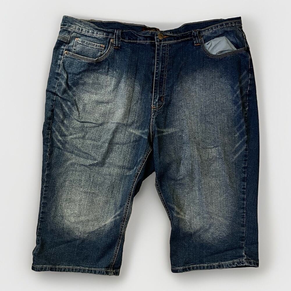 Neeso Premium Womens Size 24 Blue Denim Capri Cropped Jeans High Rise Rhinestone